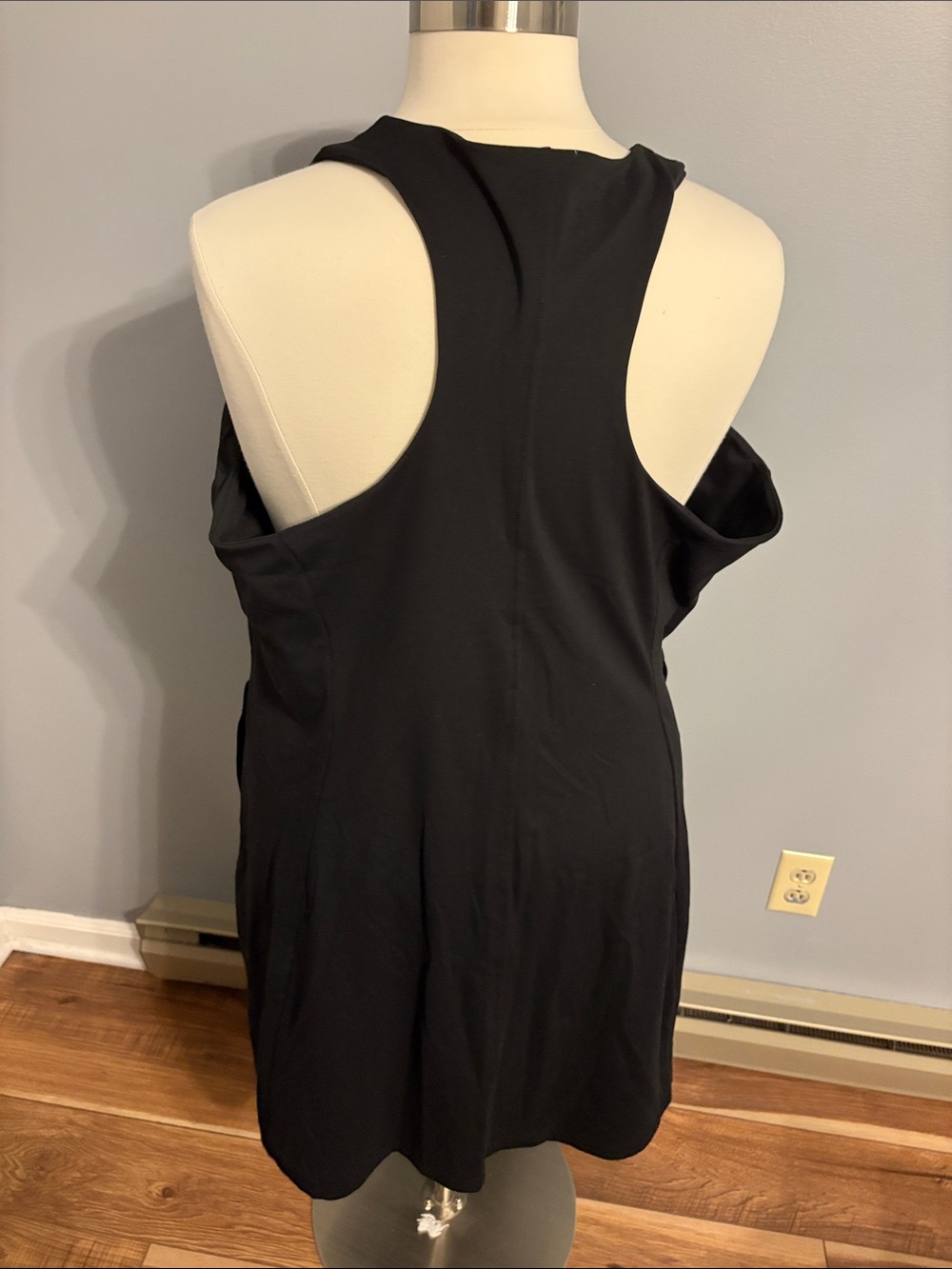 Livi Active Black Tank Dress with White Side Piping - Picture 6 of 8